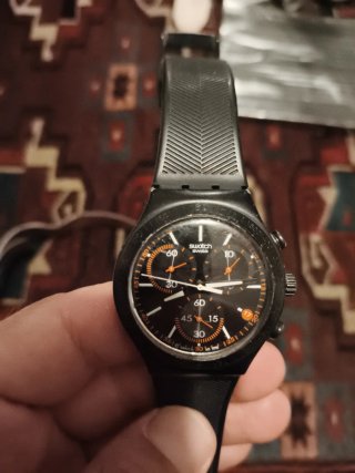Orologio Swatch Irony in alluminio Cronografo Nero