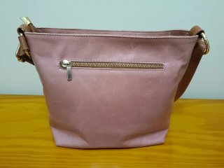 Bolso Fosco Piel Rosa y Marrón