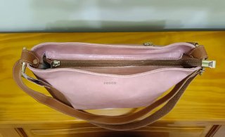 Bolso Fosco Piel Rosa y Marrón