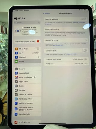 iPad Pro 11 M4 256GB Plata 8GB RAM 98% bat perfect