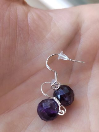 Pendientes plata y amatista
