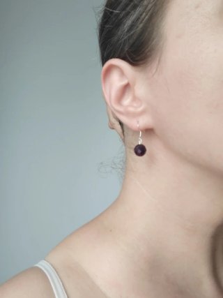 Pendientes plata y amatista