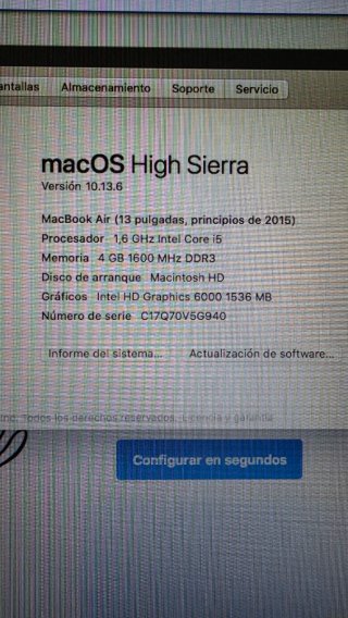 MacBook Air 13 2015 Plata