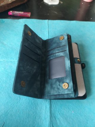 Funda S25 ultra Cartera Piel Sintética Azul Verdos