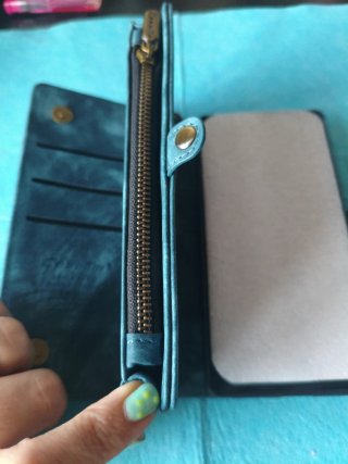 Funda S25 ultra Cartera Piel Sintética Azul Verdos