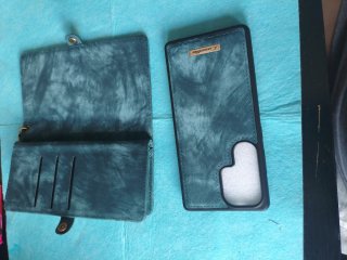 Funda S25 ultra Cartera Piel Sintética Azul Verdos