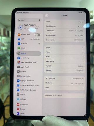 iPad Pro 11 M4 256GB Space Gray 100% bat perfecto