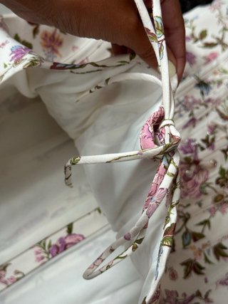 Vestido palabra de honor estampado flores