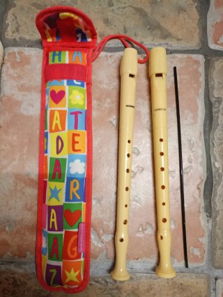 Lote Flauta Dulce Escolar y Flauta Metálica