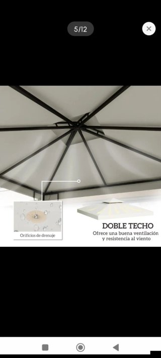 Tela recambio cenador 3x3 crema