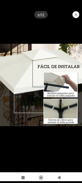 Tela recambio cenador 3x3 crema
