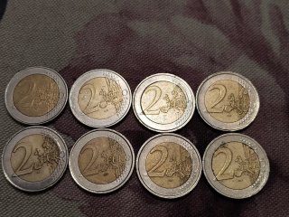 Lote de 8 Monedas de 2 Euro