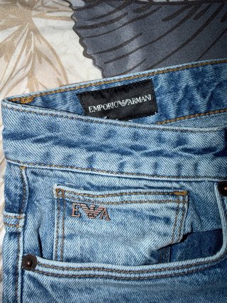 Vaqueros Emporio Armani Rectos Lavado Azul