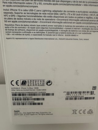 Caja iPhone 13 Azul 128 GB