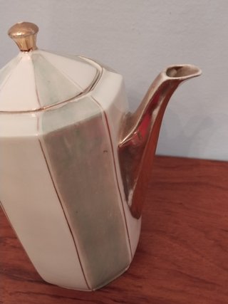 Cafetera y lechera porcelana vintage Art Decó
