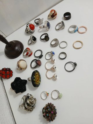 Lote 28 Anillos Bisutería Vintage Y2K