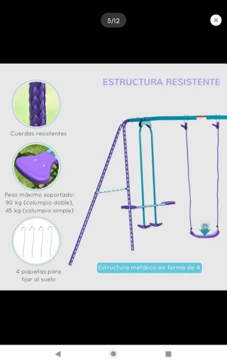 Columpio y balancín infantil para jardín