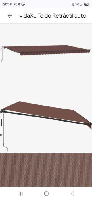 Toldo retráctil motorizado 6x4 antracita