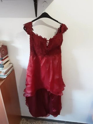 Elegante vestido fiesta burdeos Hebeos Talla L