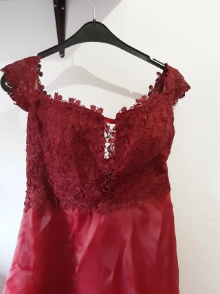 Elegante vestido fiesta burdeos Hebeos Talla L