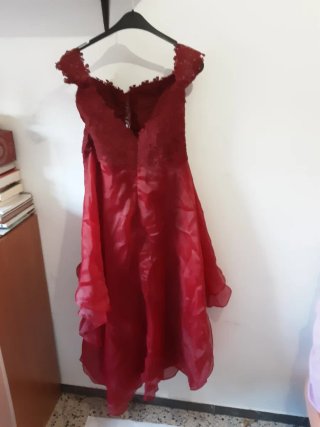 Elegante vestido fiesta burdeos Hebeos Talla L