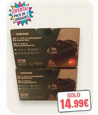 2 Cargadores rapidos Parkside 20V 4.5A