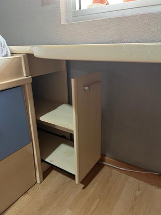 Escritorio madera ingeniería cajonera zapatero