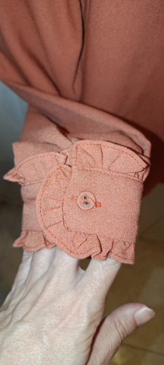 Pepaloves terracotta ruffle blouse - Size 2 (S)