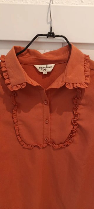 Pepaloves terracotta ruffle blouse - Size 2 (S)
