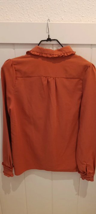 Pepaloves terracotta ruffle blouse - Size 2 (S)