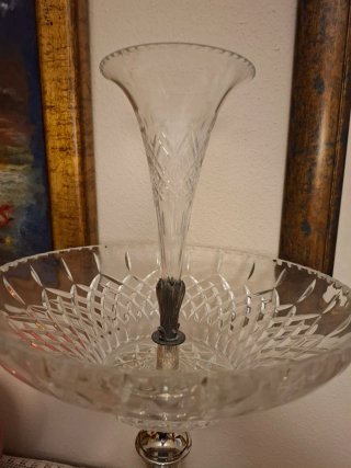 Frutero Inglés Silverplate y Cristal