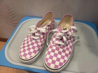 Vans Mujer Cuadros Rosa y Blanco