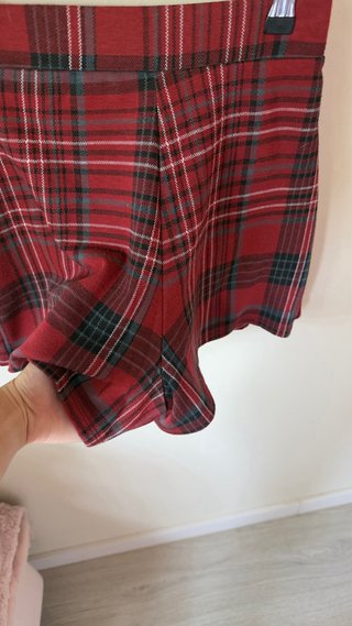 Falda pantalón cuadros roja