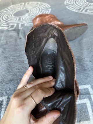 Botines marrones de piel arrugada talla 38