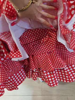 Traje de flamenca rojo lunares
