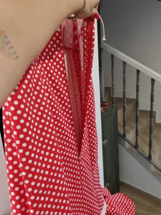 Traje de flamenca rojo lunares