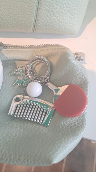 Borsa vera pelle verde acqua + pochette