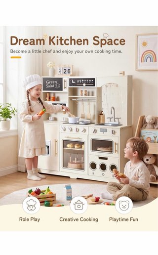 Cocina Juguete Madera 105cm Luz Sonido Niños