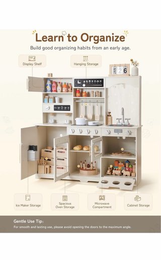 Cocina Juguete Madera 105cm Luz Sonido Niños