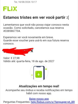 Voucher ( Vale) Flixbus de 27,98€ por 25€.