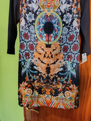 Vestido Formula Joven Talla S Negro Estampado