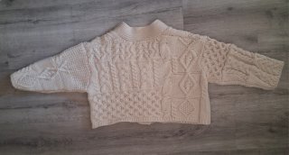 Chaqueta Zara Beige Punto Trenzado