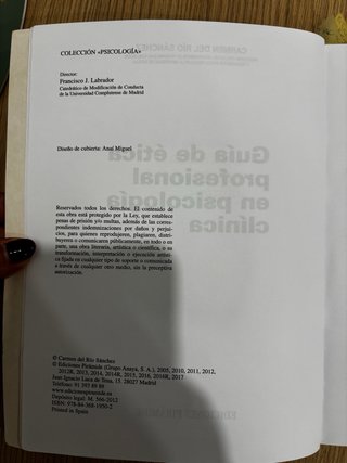Guía de ética profesional en psicología clínica