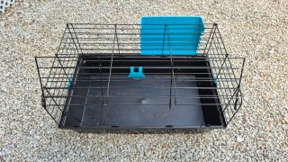 Jaula para conejo/cobaya negra y azul