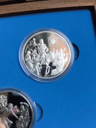8 Monedas Plata Jubileo Año 2000.Escenas