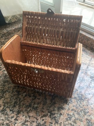Cesta Mimbre Vintage Bolso