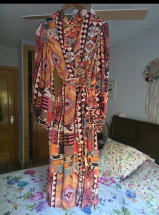 Vestido estampado étnico talla única