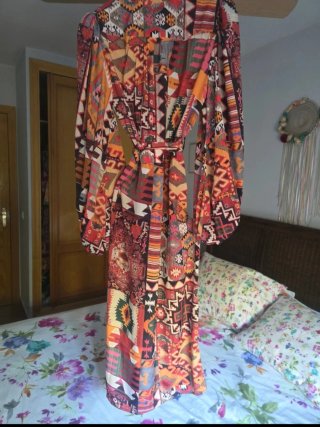 Vestido estampado étnico talla única