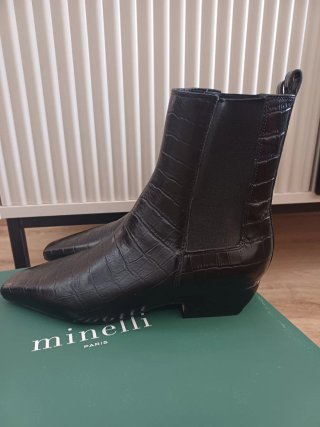 Botines Minelli Piel Negro Talla 38