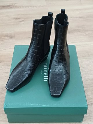Botines Minelli Piel Negro Talla 38